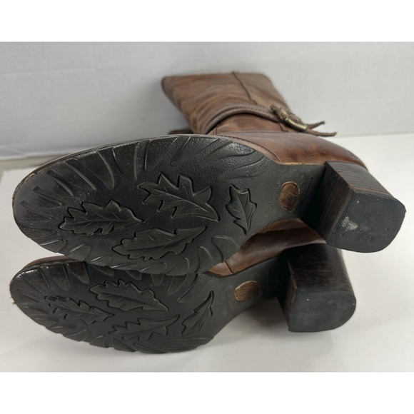 Born Milari Double Buckle Block Heel Knee-High Boots Brown Size 10 EU 42 *Flawed - Picture 6 of 16